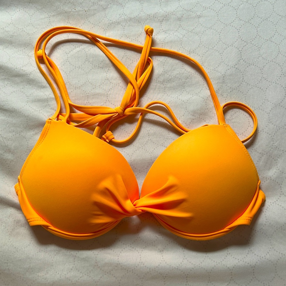 California Sunshine Small Orange Bikini Top; Never Worn